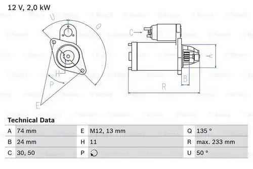 стартер BOSCH 0 986 023 240