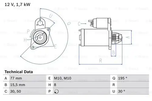 стартер BOSCH 0 986 023 600