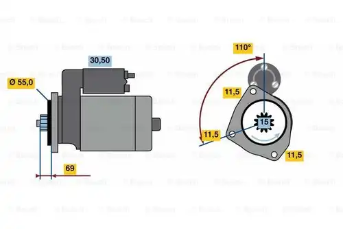 стартер BOSCH 0 986 023 670