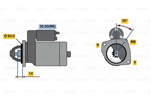 стартер BOSCH 0 986 023 810