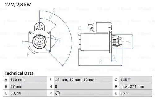 стартер BOSCH 0 986 023 860