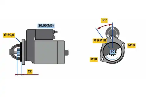 стартер BOSCH 0 986 023 870