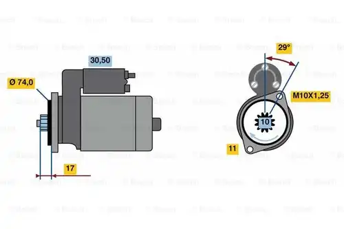 стартер BOSCH 0 986 023 970