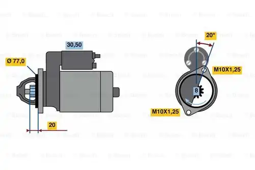 стартер BOSCH 0 986 023 980