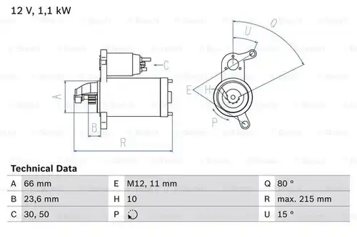 стартер BOSCH 0 986 024 010