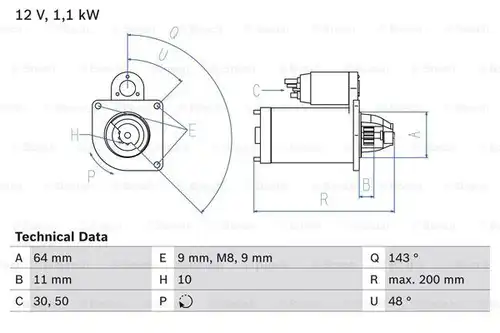 стартер BOSCH 0 986 024 020