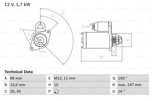 стартер BOSCH 0 986 024 030