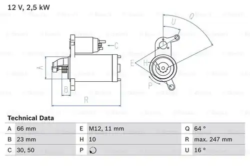 стартер BOSCH 0 986 024 040