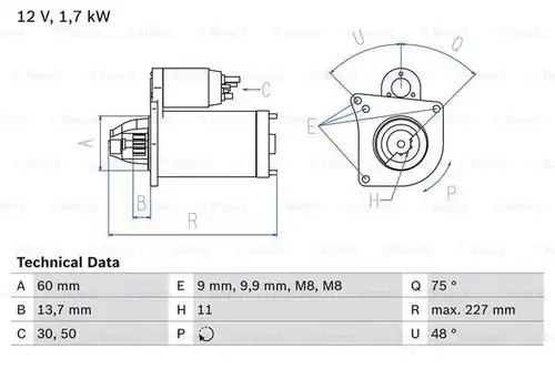 стартер BOSCH 0 986 024 060