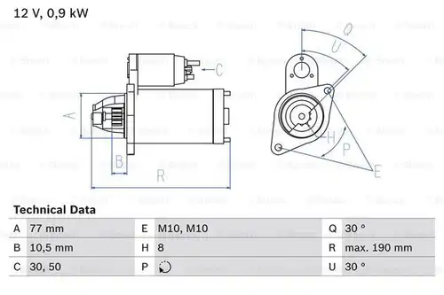 стартер BOSCH 0 986 024 160