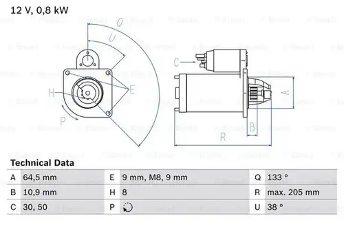 стартер BOSCH 0 986 024 210