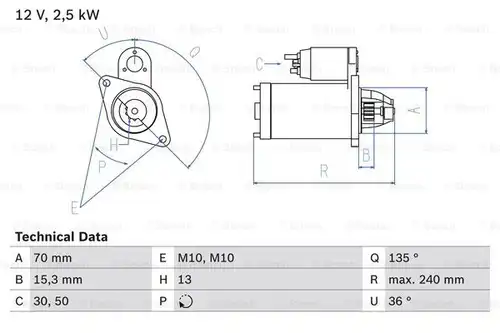 стартер BOSCH 0 986 024 590