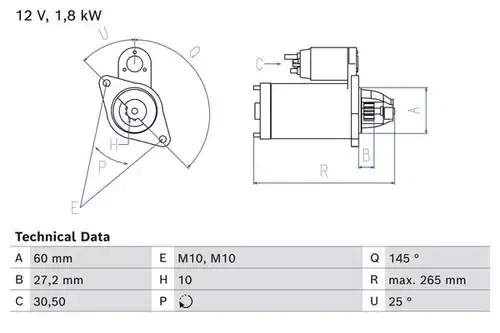 стартер BOSCH 0 986 024 820