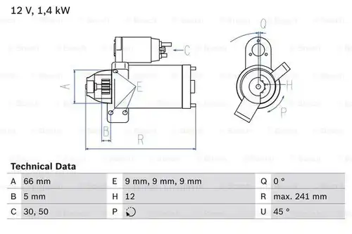 стартер BOSCH 0 986 024 980