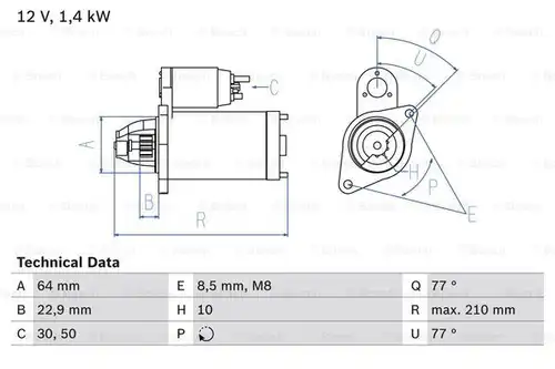 стартер BOSCH 0 986 025 080