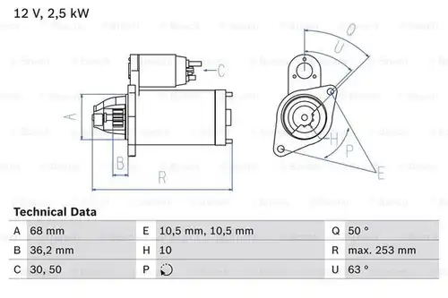 стартер BOSCH 0 986 025 120