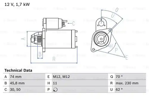 стартер BOSCH 0 986 025 130