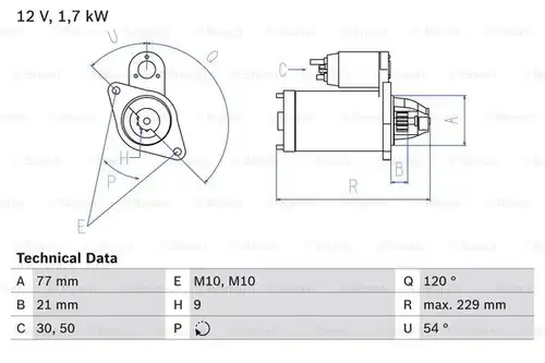 стартер BOSCH 0 986 025 140