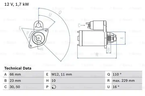 стартер BOSCH 0 986 025 230