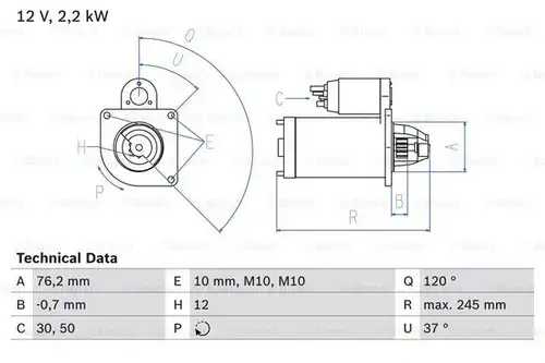 стартер BOSCH 0 986 025 370