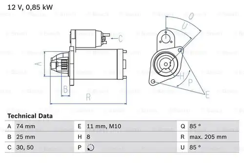 стартер BOSCH 0 986 025 640