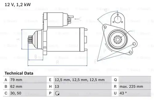 стартер BOSCH 0 986 025 870