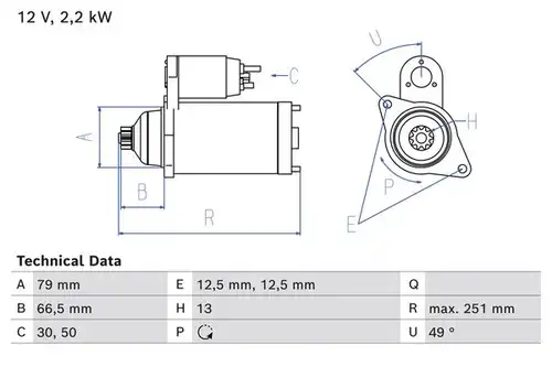 стартер BOSCH 0 986 026 340