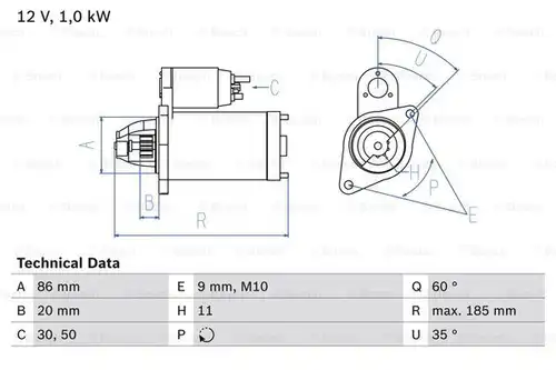 стартер BOSCH 0 986 027 030