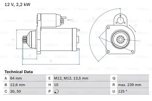 стартер BOSCH 0 986 029 040