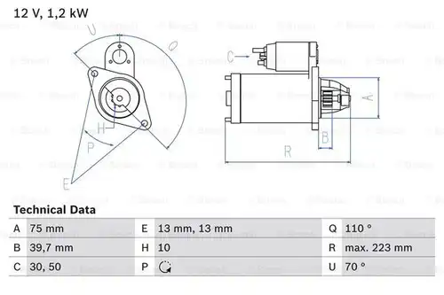 стартер BOSCH 0 986 029 070