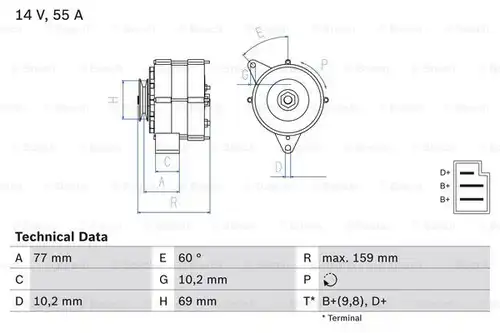 генератор BOSCH 0 986 030 720