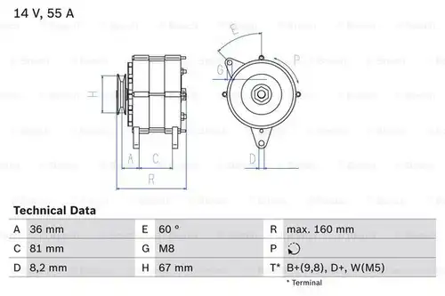 генератор BOSCH 0 986 030 760