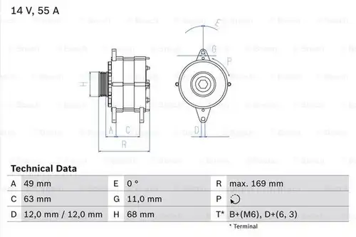 генератор BOSCH 0 986 030 970