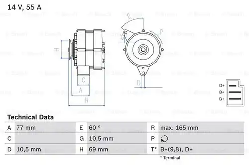 генератор BOSCH 0 986 031 400