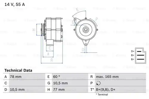 генератор BOSCH 0 986 031 430