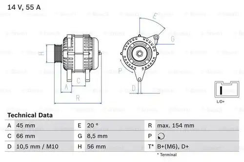 генератор BOSCH 0 986 032 790