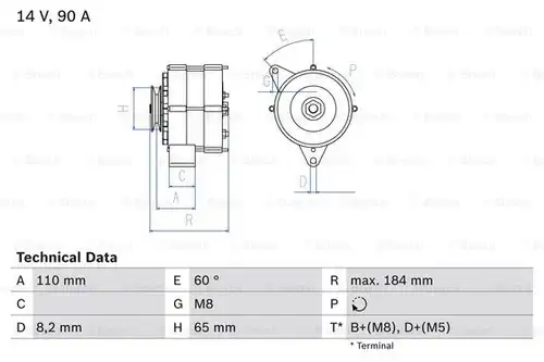 генератор BOSCH 0 986 033 160