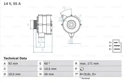 генератор BOSCH 0 986 033 740