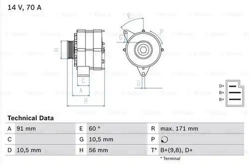 генератор BOSCH 0 986 033 810