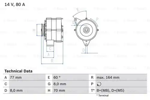 генератор BOSCH 0 986 034 110