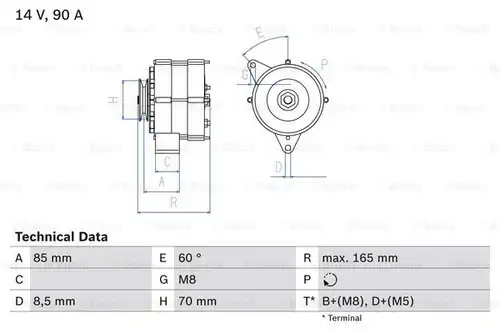 генератор BOSCH 0 986 034 160