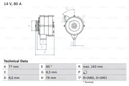 генератор BOSCH 0 986 034 170