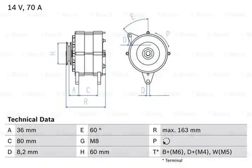 генератор BOSCH 0 986 034 470