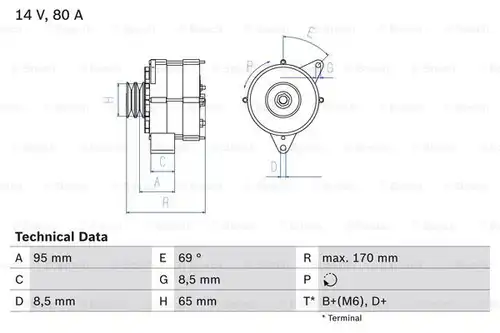 генератор BOSCH 0 986 034 710