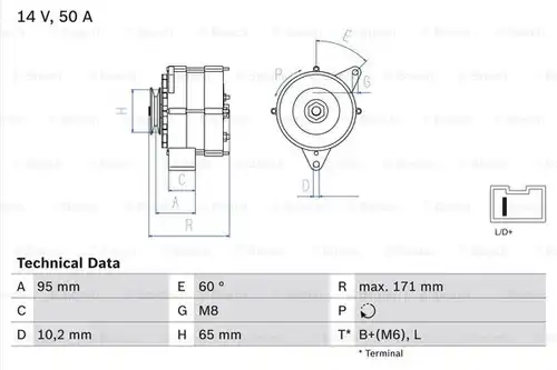 генератор BOSCH 0 986 034 830