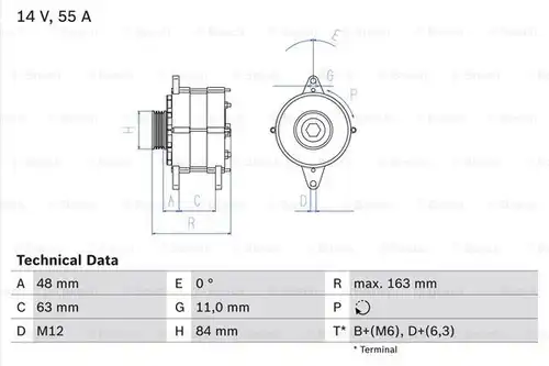 генератор BOSCH 0 986 035 760