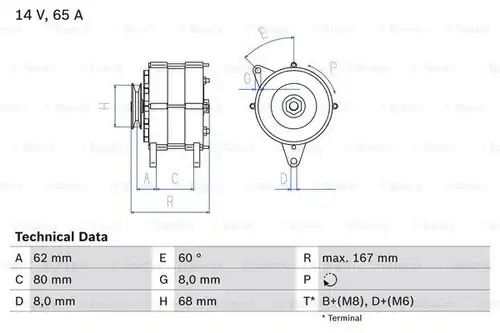 генератор BOSCH 0 986 035 800