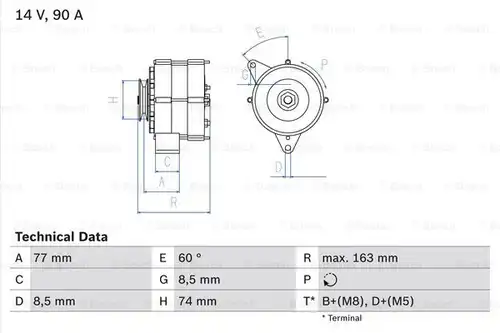 генератор BOSCH 0 986 035 820