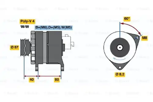 генератор BOSCH 0 986 036 631