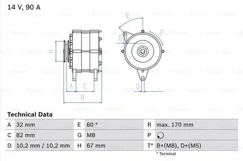 генератор BOSCH 0 986 036 660